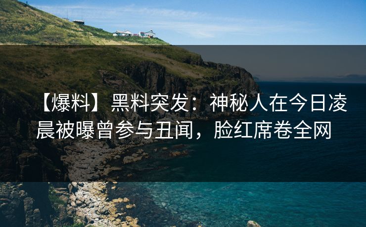 【爆料】黑料突发：神秘人在今日凌晨被曝曾参与丑闻，脸红席卷全网