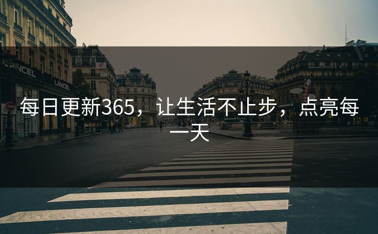 每日更新365，让生活不止步，点亮每一天