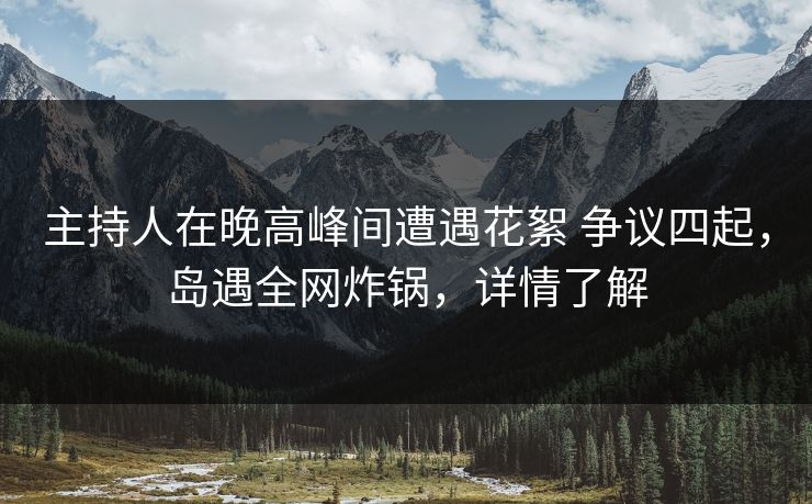 主持人在晚高峰间遭遇花絮 争议四起，岛遇全网炸锅，详情了解