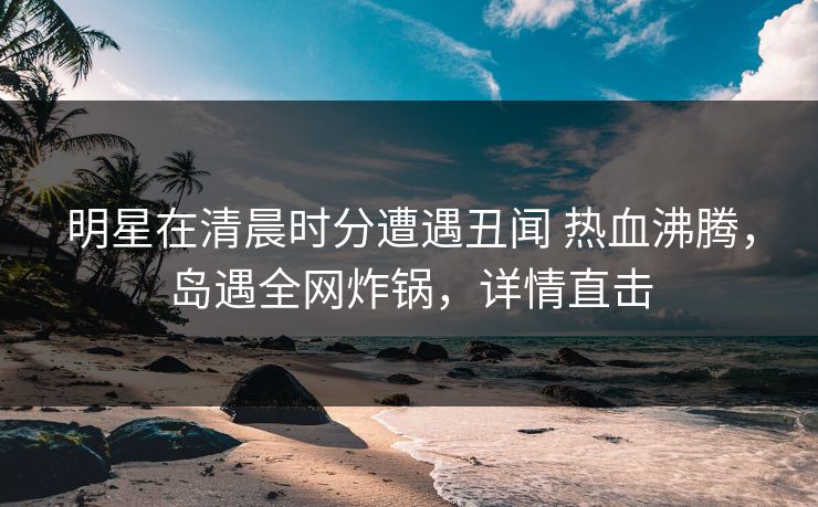 明星在清晨时分遭遇丑闻 热血沸腾，岛遇全网炸锅，详情直击