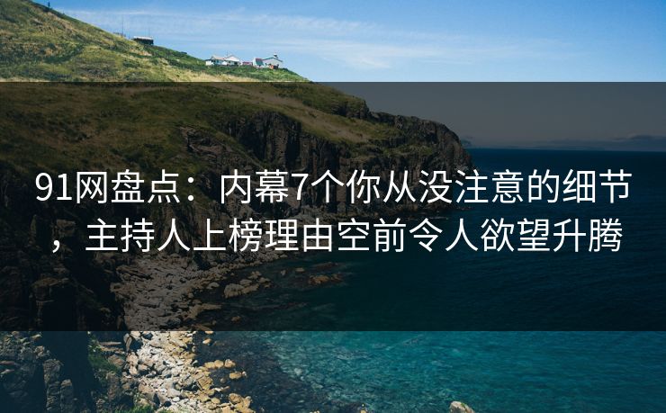 91网盘点：内幕7个你从没注意的细节，主持人上榜理由空前令人欲望升腾
